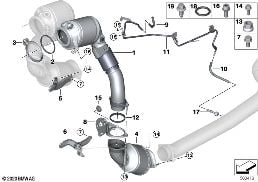 ENGINE-SIDE CATALYTIC CONVERTER diagram for BMW 5 Series G30 LCI M550iX