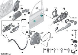 LOCKING SYSTEM, DOOR, FRONT diagram for BMW 2 Series F22 228i