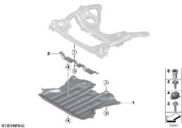 Передний подрамник противоподкатный брус diagram for BMW 5 Series G38 LCI 535Le