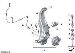 Поворотная опора/подшипник ступ.кол.Пд diagram for BMW 5 Series G38 LCI 535Le