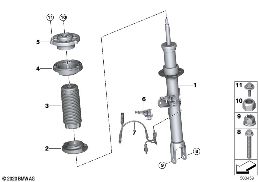Стойка амортизатора Пд VDC/доп.элементы diagram for BMW 5 Series G38 LCI 535Le