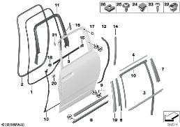 Afdekplaten en afdichtingen port. achter diagram for BMW Rolls-Royce Cullinan RR31 Cullinan
