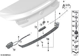 Zadní výklopné dveře systém zamykání diagram for BMW 8 Series G14 Cabrio 840i