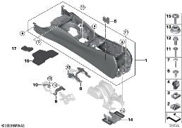 CENTER CONSOLE diagram for BMW 5 Series G30 LCI 530d