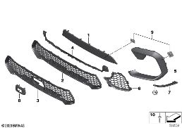 M TRIM DECOR ELEMENTS, FRONT diagram for BMW X6 M F96 X6 M