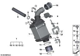 Ara soğutucu diagram for BMW 5 Series F90 M5 LCI M5 CS