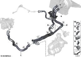 COOLING WATER HOSES diagram for BMW 2 Series F44 Gran Coupé 220iX