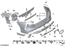 M TRIM, REAR diagram for BMW X6 M F96 X6 M