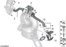 Radiador redução subst.pol.gases escape diagram for BMW 3 Series G20 Berlina LCI M340dX