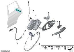 CLOSING SYSTEM, DOOR, REAR diagram for BMW X3 G01 30i