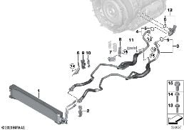 Radiatore olio cambio/Tub.radiat.olio diagram for BMW Rolls-Royce Phantom RR11 Phantom