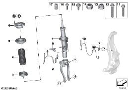 SPRING STRUT FRONT VDC / INST.PARTS AWD