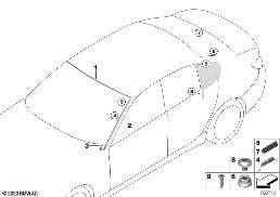 WINDOW MOUNTING PARTS diagram for BMW 3 Series G20 Sedan 330d