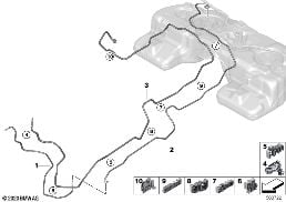 Przewód paliwa/Elementy mocujące diagram for BMW X5 G05 40iX