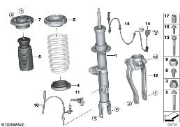 STRUT FRONT VDC / MOUNTING PARTS