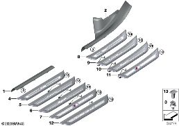 Barres de seuil diagram for BMW 6 Series G32 GT 630i