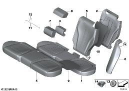 SEAT REAR, UPHOLSTERY & COVER BASE SEAT diagram for BMW X5 F15 30dX