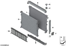 Upevňovací díly chladiče chlad.kapaliny diagram for BMW iX3 G08 BEV iX3