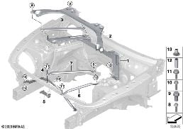 REINFORCEMENT FOR BODY, FRONT diagram for BMW 5 Series G30 LCI 530d