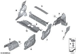 ฉนวนกันเสียงด้านหลัง diagram for BMW MINI Countryman F60 One