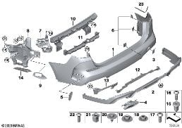 M TRIM, REAR diagram for BMW 2 Series F44 Gran Coupé 220iX