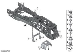 ส่วนรองรับคอนโซลกลาง diagram for BMW MINI Countryman F60 One
