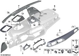 Pièces accolée.planche bord, partie sup. diagram for BMW 6 Series G32 GT 630i