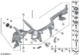 CARRIER INSTRUMENT PANEL diagram for BMW 5 Series G30 LCI 530d