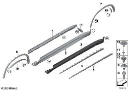 COVER DOOR SILL / WHEEL ARCH diagram for BMW X5 M F85 X5 M