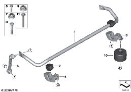 Stabilizator tylny diagram for BMW 7 Series G12 LCI 740iX