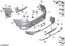 Revestimiento trasero diagram for BMW X4 G02 30iX