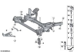 Nosník přední nápravy diagram for BMW 4 Series G23 Cabrio LCI 420i