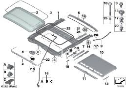 LIFT-UP-AND-SLIDE-BACK SUNROOF diagram for BMW 1 Series F20 LCI 125d