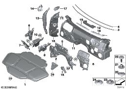 Insonorisation avant diagram for BMW 6 Series G32 GT 630i