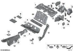 SOUND INSULATING REAR diagram for BMW 5 Series G30 LCI 530d