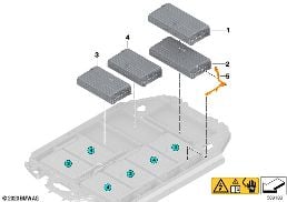 Högspänningsackumulator modul diagram for BMW iX3 G08 BEV iX3
