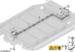 Högspänningsbatteri kylare diagram for BMW iX3 G08 BEV iX3