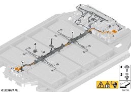Högspänningsackumulator kabelstam diagram for BMW iX3 G08 BEV iX3