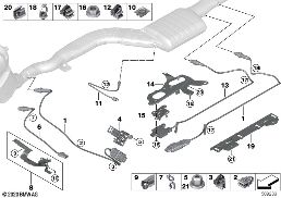 EXHAUST-GAS SENSORS / NOX SENSOR / SCR diagram for BMW 3 Series G20 Sedan 320dX