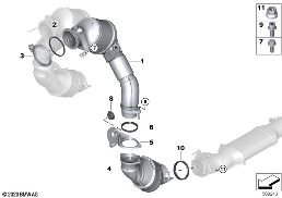 Katalysator motornah diagram for BMW X5 M F95 X5 M