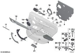 Aanbouwdelen portierbekleding achter diagram for BMW X1L F49 LCI X1 25Li