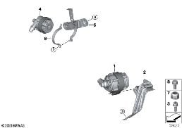 Электрический насос ОЖ / крепление diagram for BMW X4 G02 30iX