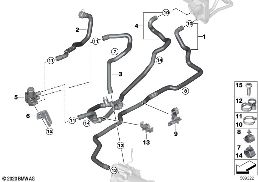ท่อน้ำหล่อเย็น, ฮีทเตอร์อิสระ diagram for BMW X3 G01 LCI M40iX