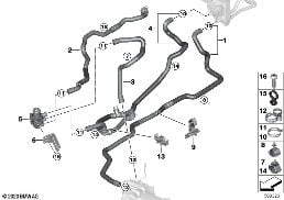 Durits liquide refroid. chauffage aux. diagram for BMW X3 G01 30iX