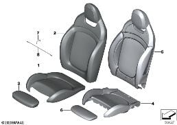FRONT SEAT CUSHION AND COVER JCW