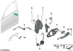LOCKING SYSTEM, DOOR, FRONT diagram for BMW 3 Series G21 Touring LCI 320d