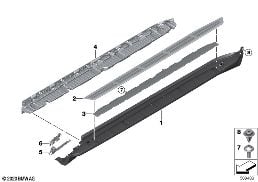 挡板 车门槛 / 轮罩 迎宾踏板 diagram for BMW X5 G05 40iX