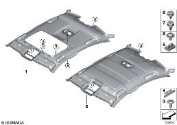 HEADLINING diagram for BMW 5 Series G30 LCI 530d