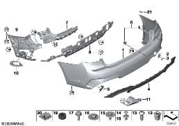 M TRIM, REAR diagram for BMW 3 Series G20 Sedan 330d
