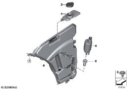 Бачок стеклоомывателя diagram for BMW 5 Series G30 LCI 530eX